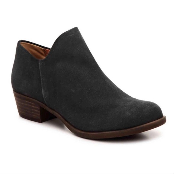 Lucky Brand Shoes - Lucky Brand Brett Black Suede Leather Ankle Boot